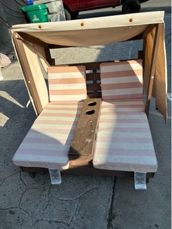 BEAUTIFUL KIDS WOODEN OUTDOOR DOUBLE CHAISE LOUNGER