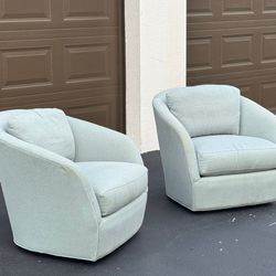 🛋️ Swivel Accent Armchair - Fabric - Light Blue - Delivery Available 🚚
