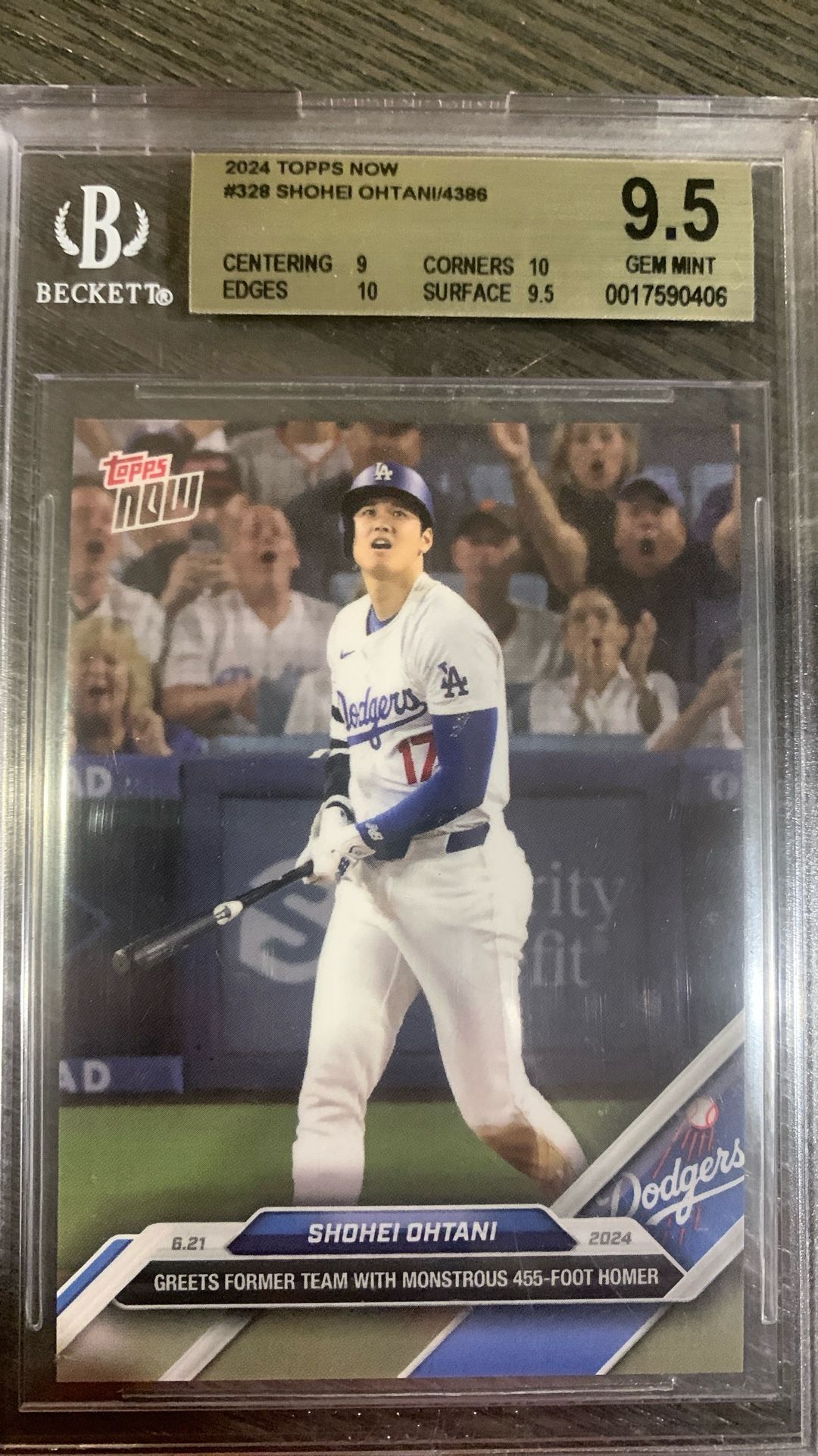 Shohei Ohtani Becket 9.5 Topps Now 