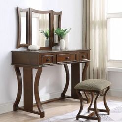 Brand New 3 PC Cherry Vanity Set