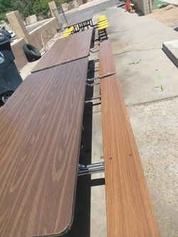 Two Cafeteria folding tables