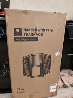 Dog Playpen 47 Inch 8 Panels Black-Silver