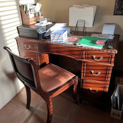 Antique mahogany desk and chair