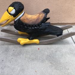 Vintage Hand carved magpie Bird 40/50s Era - Heckle And Jeckle 