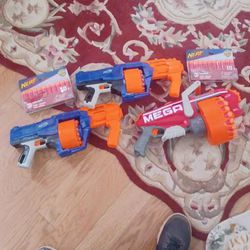 3 Nerf Guns And Ammo