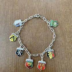925 Sterling Silver Germany Flag Charm Bracelet 