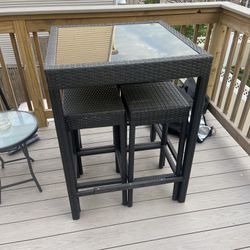 Outdoor Patio Table And Stool Set