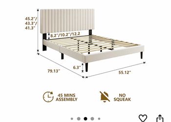 Queen bed frame and queen memory foam. Mattress