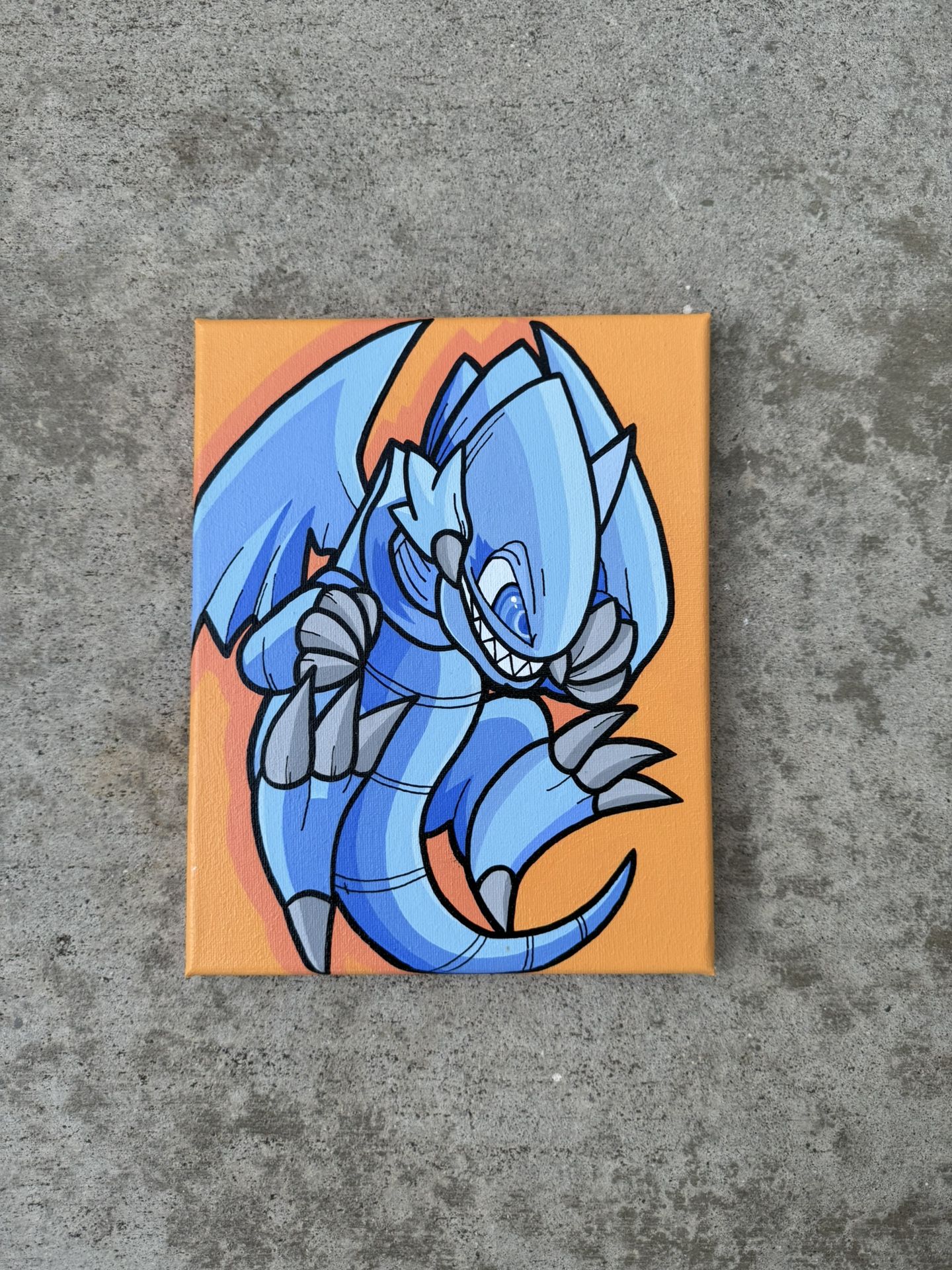 Yugioh Blue Eyes Toon Dragon Canvas Painting