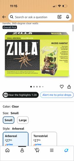 Zilla Small Arboreal  Habitat