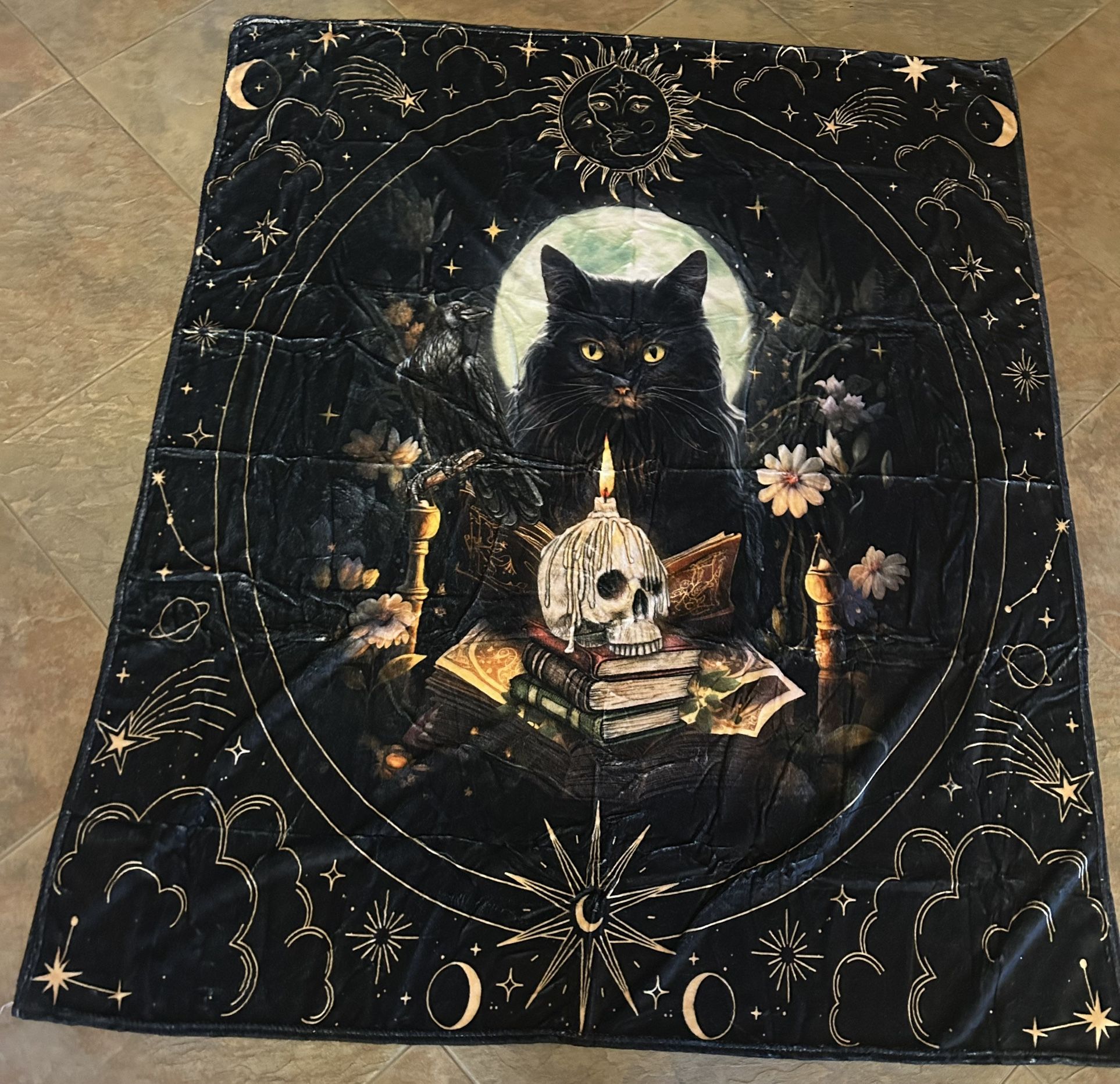 New Black Cat With Skull, Crow, Sun & Moon! It’s Awesome!  