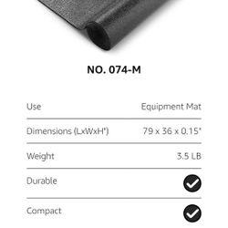 Sunny Health & Fitness Non-Slip Home Gym Mat – Workout Floor Protection Foam Pad for Treadmill, Bike, Elliptical, Yoga and Exercise Equipment or Stand