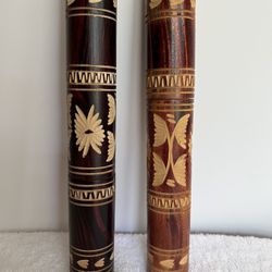 Ukrainian Intricately Carved Hollow Pencil Holders