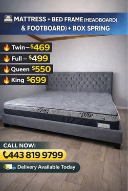 š Bed Frame with LED Headboard and Dynamic Mattress Set