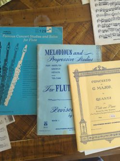 Vintage Flute Sheet Music Book Collection