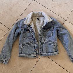 GAP Girls Jean Jacket Sherpa Size XL