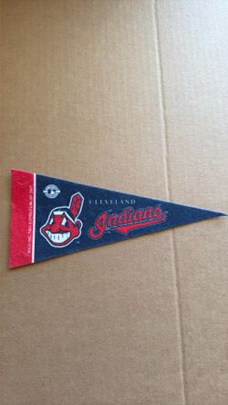Vintage 2007 Cleveland Indians Mini Felt Pennant 4x9 Retired Chief Wahoo Logo