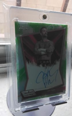 2026 Topps Chrome WWE CM Punk Red Brand Auto 31/99 Green Refractor rba-cmp nm