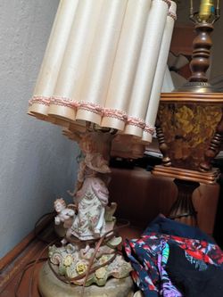 Pair of beautiful lamps porcelain