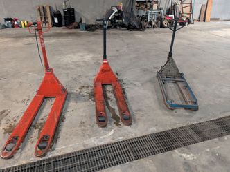 3 Industrial Pallet Jacks - BT Lifter (Toyota) & Blue Giant