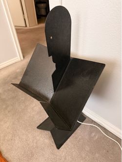 Sheet Metal 1980s post modern art Figural Magazine Holder / Sculpture