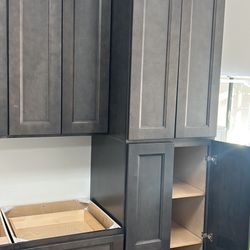 Smoke Metallic Solid Wood Kitchen Cabinet🍀in Stock