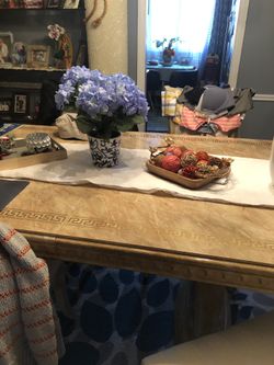 Dining table, 6 chairs and china cabinet