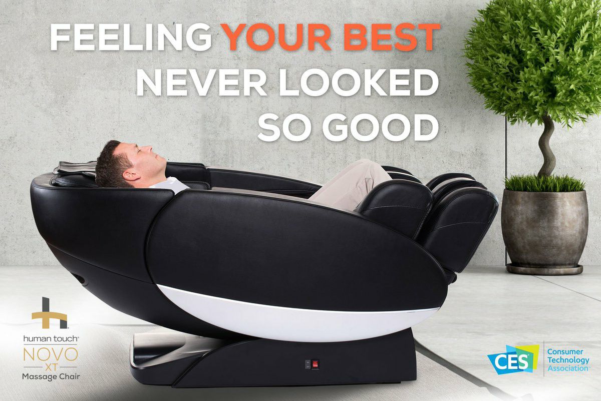 Massage Chair Human Touch NOVO XT2, 3D, One Size, Gray (NEW)