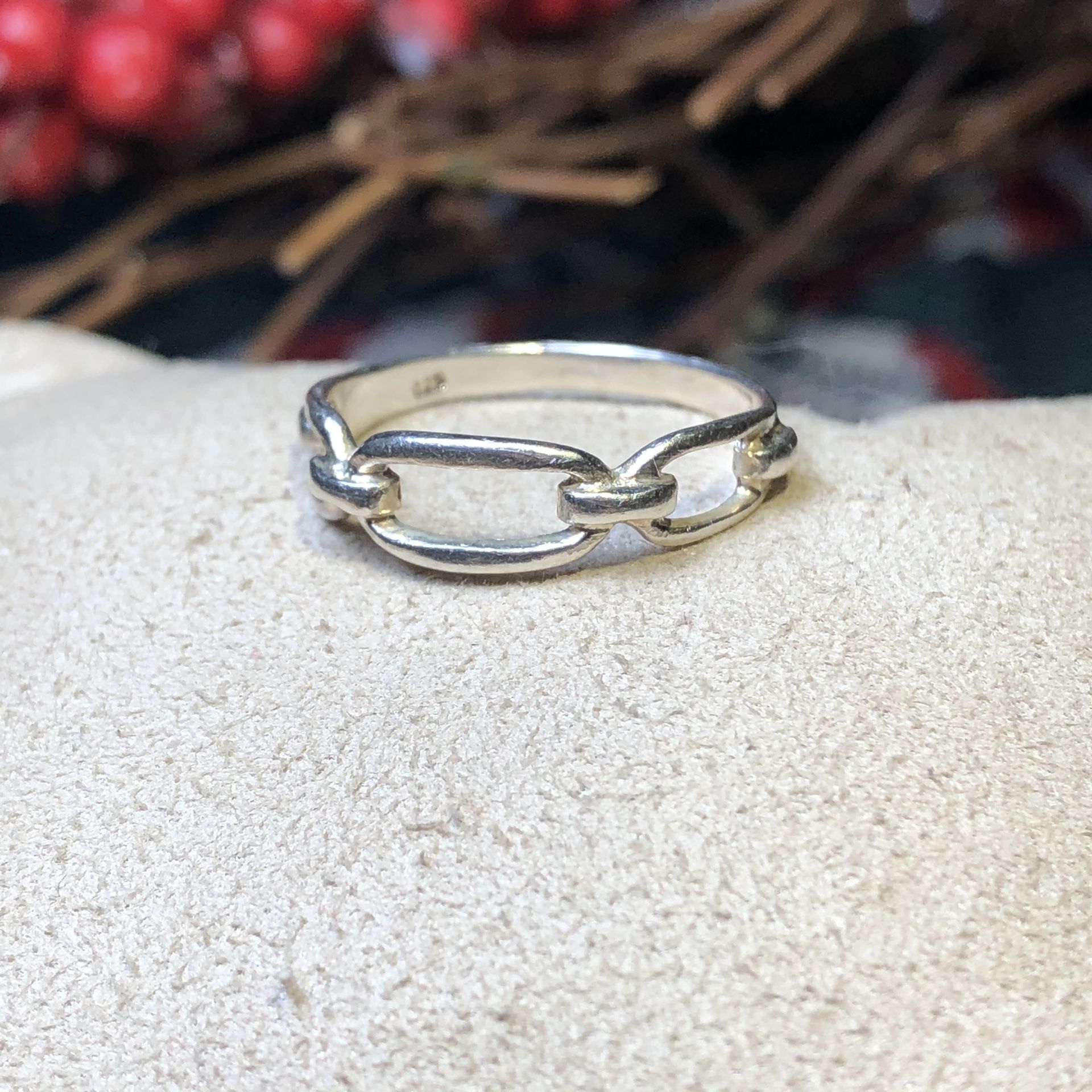 925 sterling silver chain ring size 7 3/4