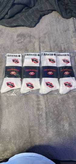Brand new white Chrome Heart socks in packaging