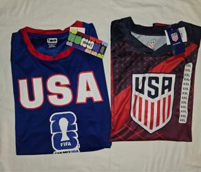 2 Official Fifa & USA Soccer Federation Jerseys Combo (BIG & TALL)