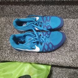 Blue Track Shoes And Blue And Green Pair (Green Bag Included)