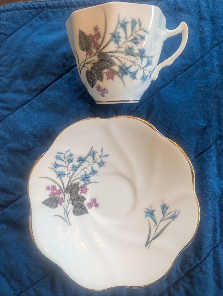vintage bone china teacup and saucer set, l
