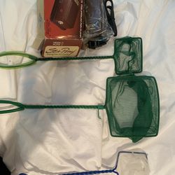 Never Used Aquarium Pump And 3 Fish Nets