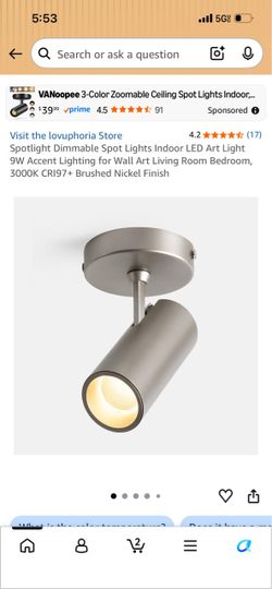 LED Ceiling Spot Light Brushed Nickel