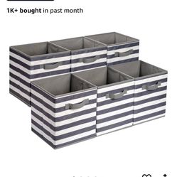 Brand New 6 Pack Collapsible Fabric Bins 
