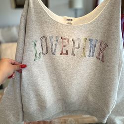 “NEW”Victoria Secret Fleece Cropped Sweatshirt 