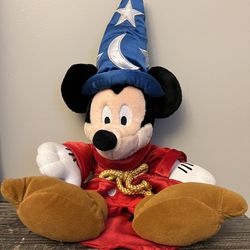 MICKEY MOUSE Fantasia Sorcerer Wizard 19" Stuffed Animal