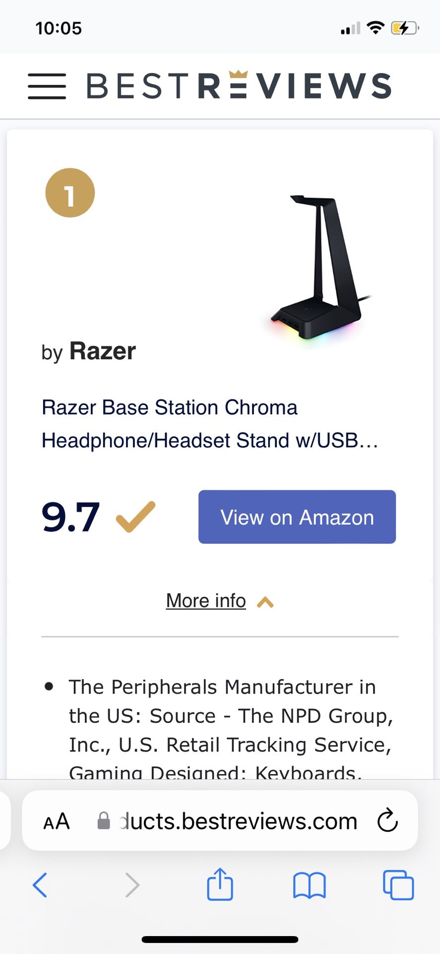 Razer base Station Chroma Headset Stand With USB Hub