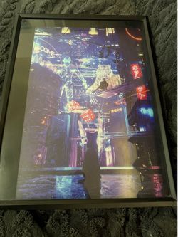 Cyberpunk artwork in frame