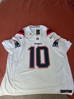 Men's New England Patriots Drake Maye Nike White Vapor F.U.S.E. Stitched Limited Jersey Size: 2XL