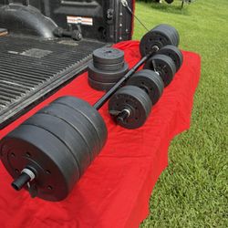 Weights With Barbell And Dumbbell Handles- Great Starter Set