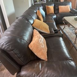 Brown Leather Couch