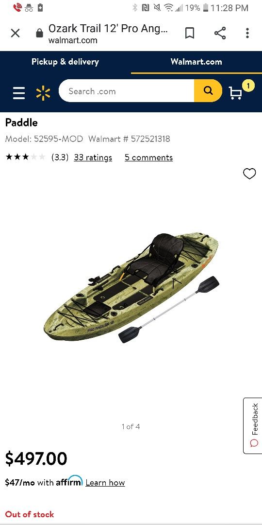 Photo Pro Angler Ozark Trail Kayak