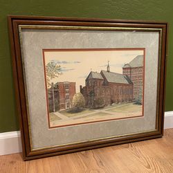 Vintage Duquesne University Limited Edition Signed Print (1987) – Framed