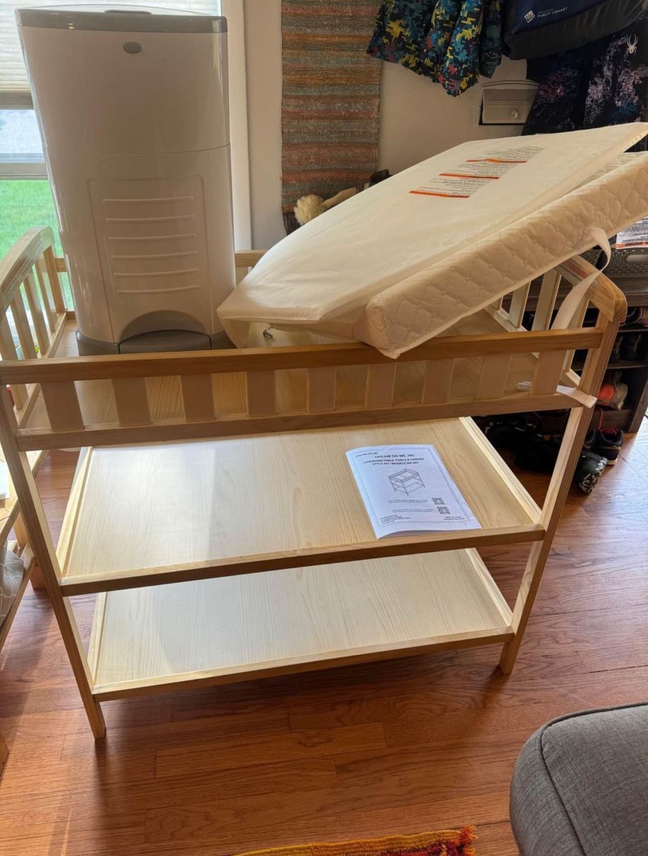 Baby Changing Table Diaper Pail And Pads
