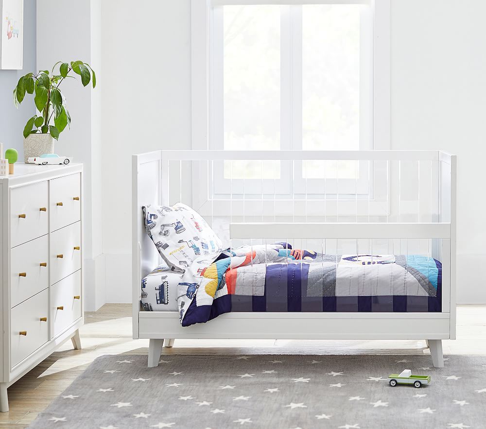 Pottery Barn Sloan Acrylic Convertible Crib Kids Toddler Bed - Mattress Not Included