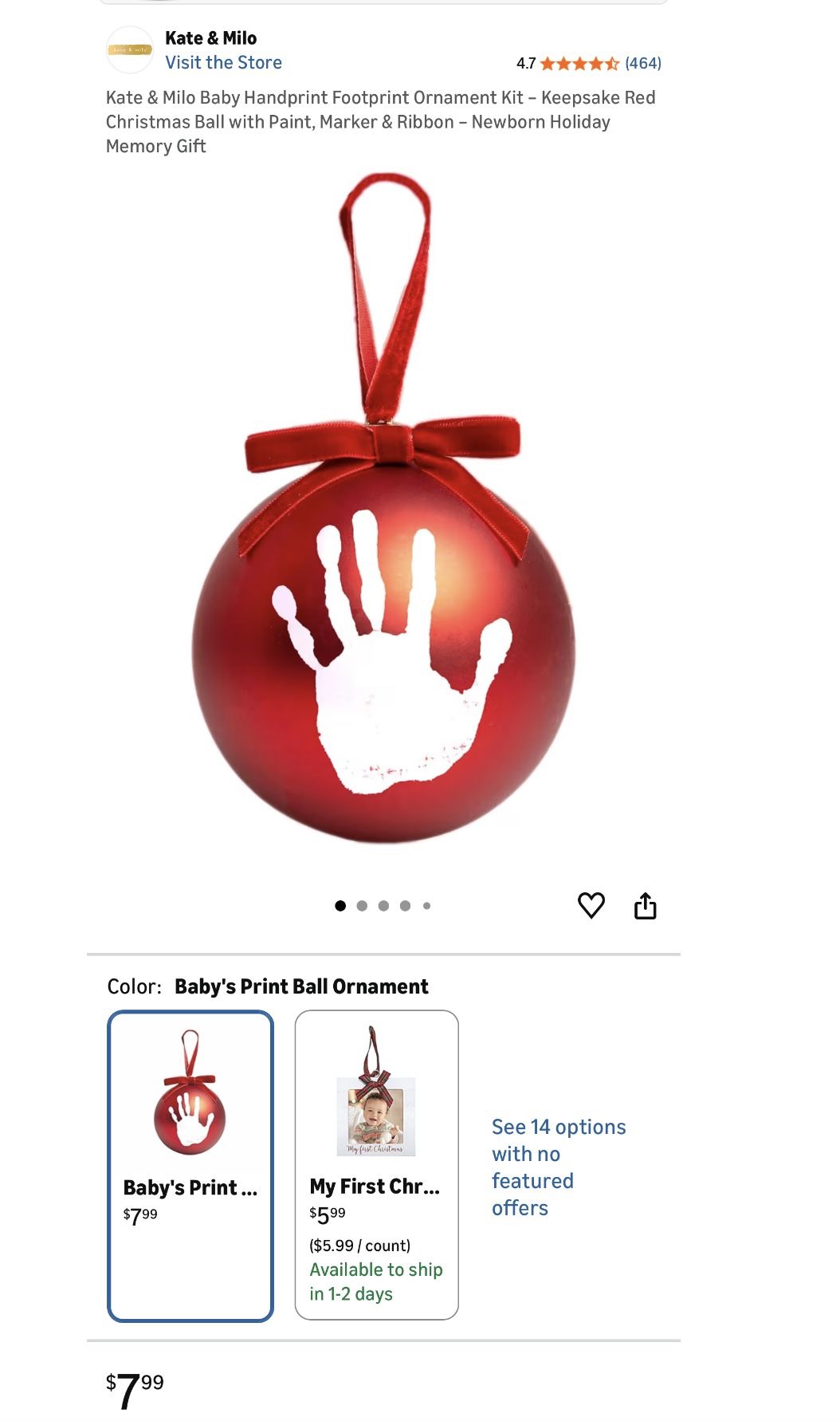 New Create A Ornament for footprint or handprint. $5.