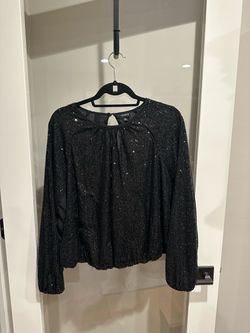 torrid (size 0 - 12 equivalent) Black Sparkle Peasant Blouse