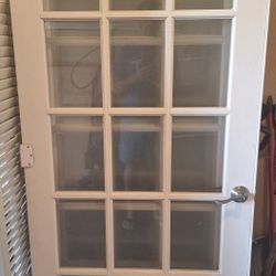 4 doors total French 15 Glass Panel Entry solid wood Doors 36" X 79.5" Or Sell "Individually" but 4 doors total. Were used as 2 Sets of double doors w